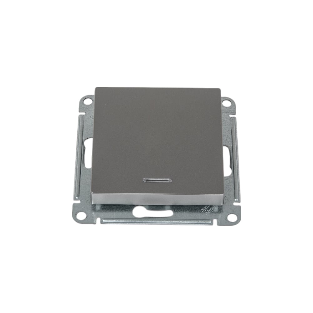 Изображение товара 1-клавишный выключатель Systeme Electric AtlasDesign Сталь с подсветкой