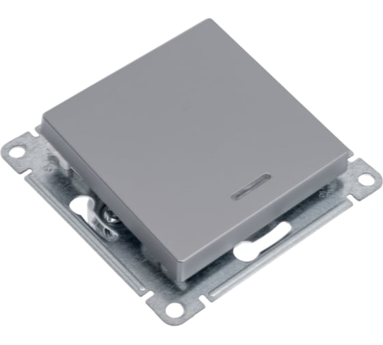 Изображение товара 1-клавишный выключатель Systeme Electric AtlasDesign Сталь с подсветкой, сх.1а, 10АХ SE ATN000913