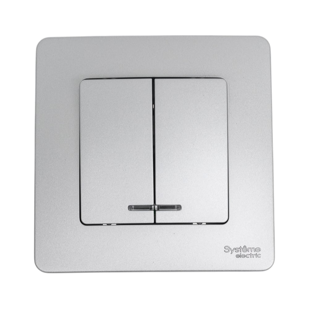 Изображение товара 2-клавишный выключатель Systeme Electric Blanca внутренний, Алюминий, с подсветкой, 10А SE BLNVS010513 Изображение товара 2-клавишный выключатель Systeme Electric Blanca внутренний, Алюминий, с подсветкой, 10А SE BLNVS010513