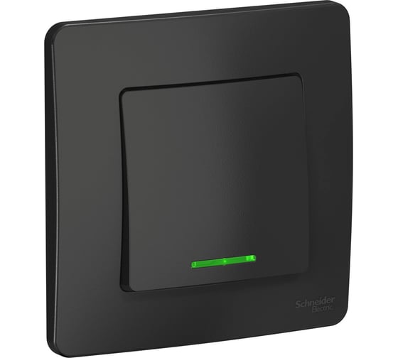 Изображение товара 1-клавишный выключатель Systeme Electric Blanca внутренний, Антрацит с подсветкой SE BLNVS010116