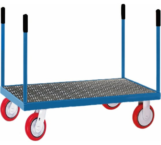 Изображение товара Платформенная тележка с 4-мя стойками МосТележка алюм. риф. лист, 720x1020 ТП4А-10272