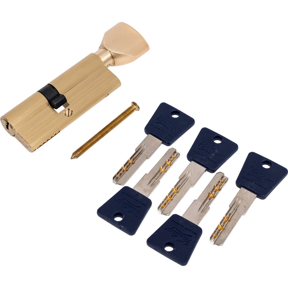 Изображение товара Цилиндровый механизм Вантаж 5 ключей матовое золото PC80,45Cх35 SВ