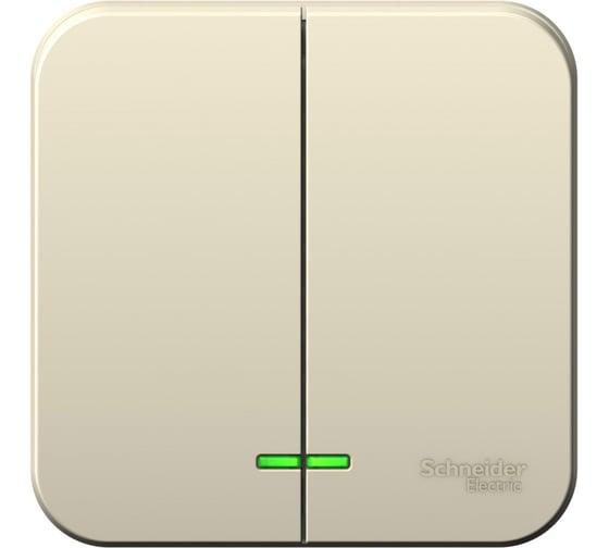 Изображение товара 2-клавишный выключатель Systeme Electric Blanca наружный, Молочный, с подсветкой, 10А SE BLNVA105112