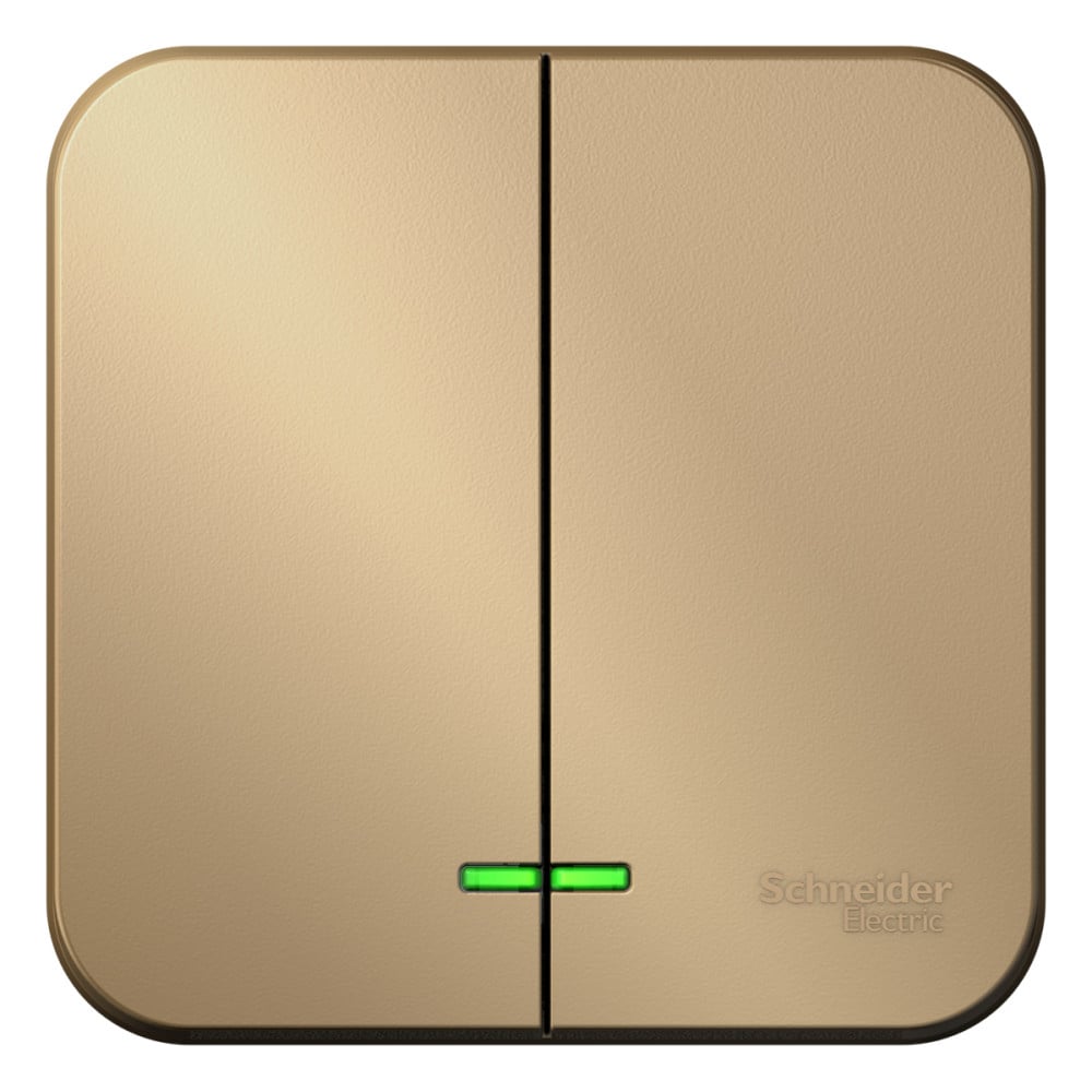 Изображение товара 2-клавишный наружный выключатель Systeme Electric Blanca с подсветкой Изображение товара 2-клавишный наружный выключатель Systeme Electric Blanca с подсветкой