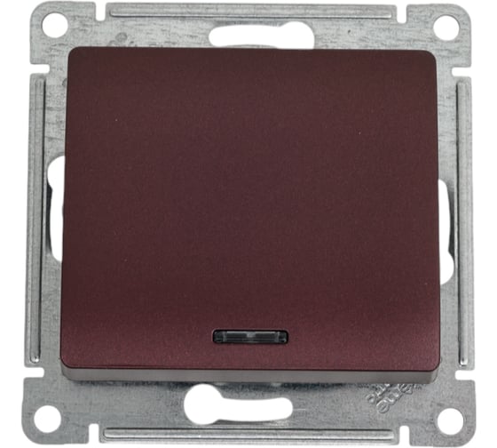 Изображение товара 1-клавишный выключатель Systeme Electric Glossa Баклажановый с подсветкой, сх.1а SE GSL001113