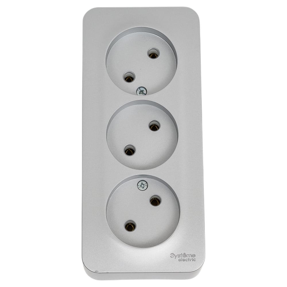 Изображение товара Наружная розетка Blanca 3 поста алюминиевая IP20 16А 250В