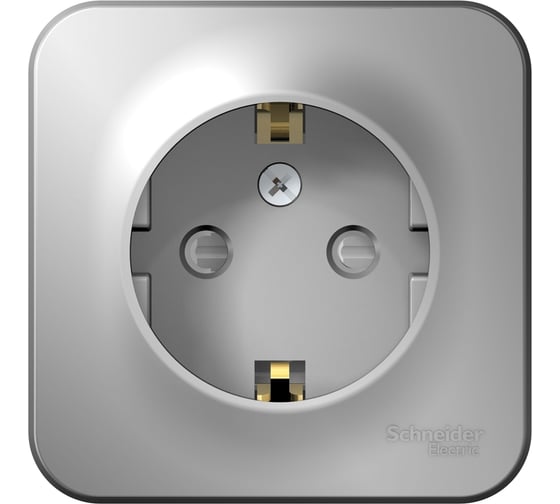 Изображение товара Наружная розетка Systeme Electric Blanca Алюминий, с заземлением, со шторками 16А, 250В SE BLNRA011113