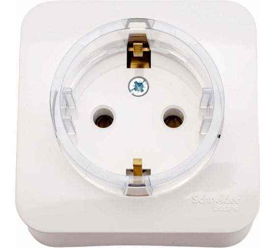 Изображение товара Наружная розетка Systeme Electric Blanca Белый, с заземлением, без шторок, тонкая, 16А, 250В SE BLNRA110111