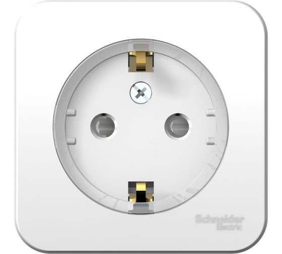 Изображение товара Наружная розетка Systeme Electric Blanca Белый, с заземлением, со шторками, тонкая, 16А, 250В SE BLNRA111111
