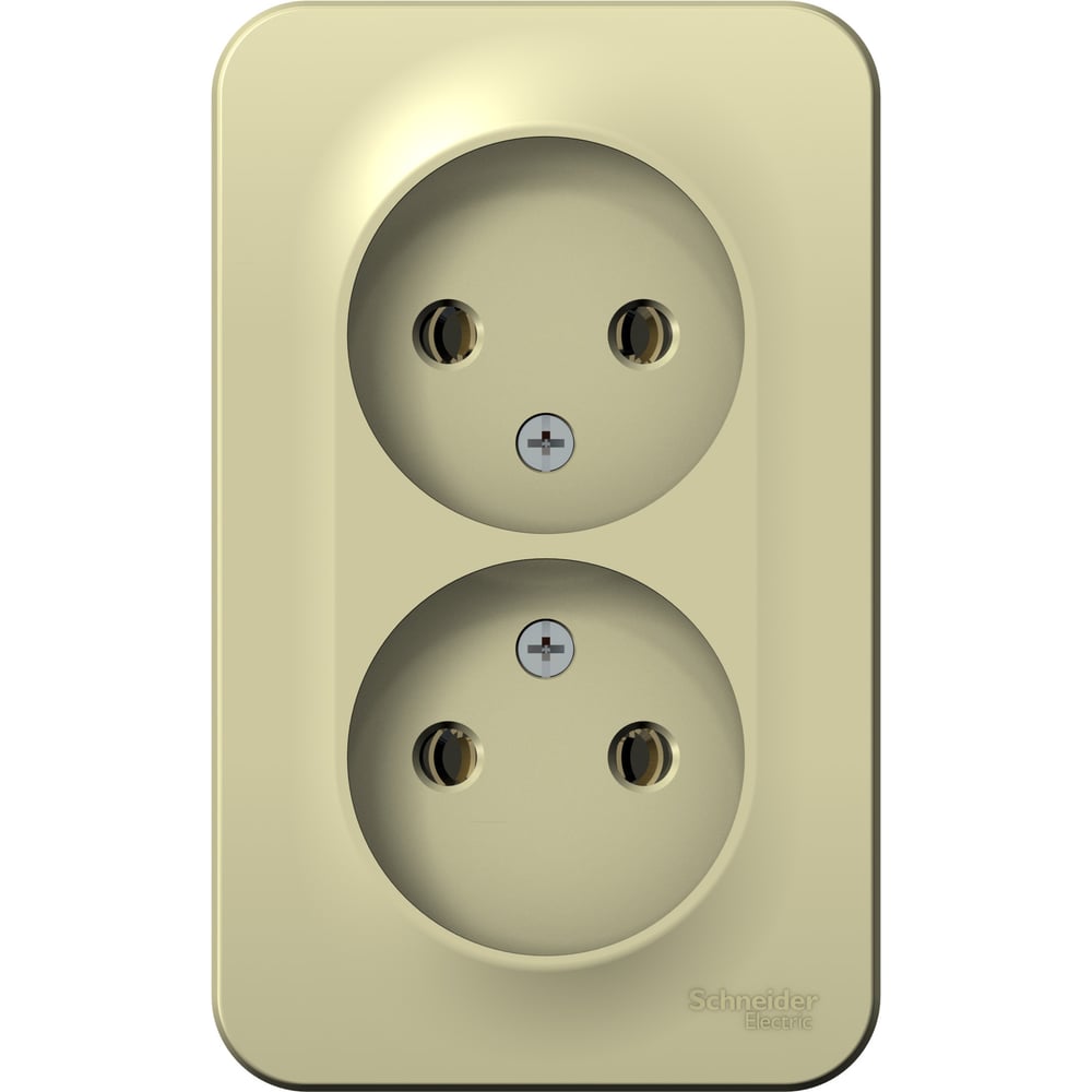 Изображение товара 2-ая наружная розетка Systeme Electric Blanca бежевый IP20 без заземления