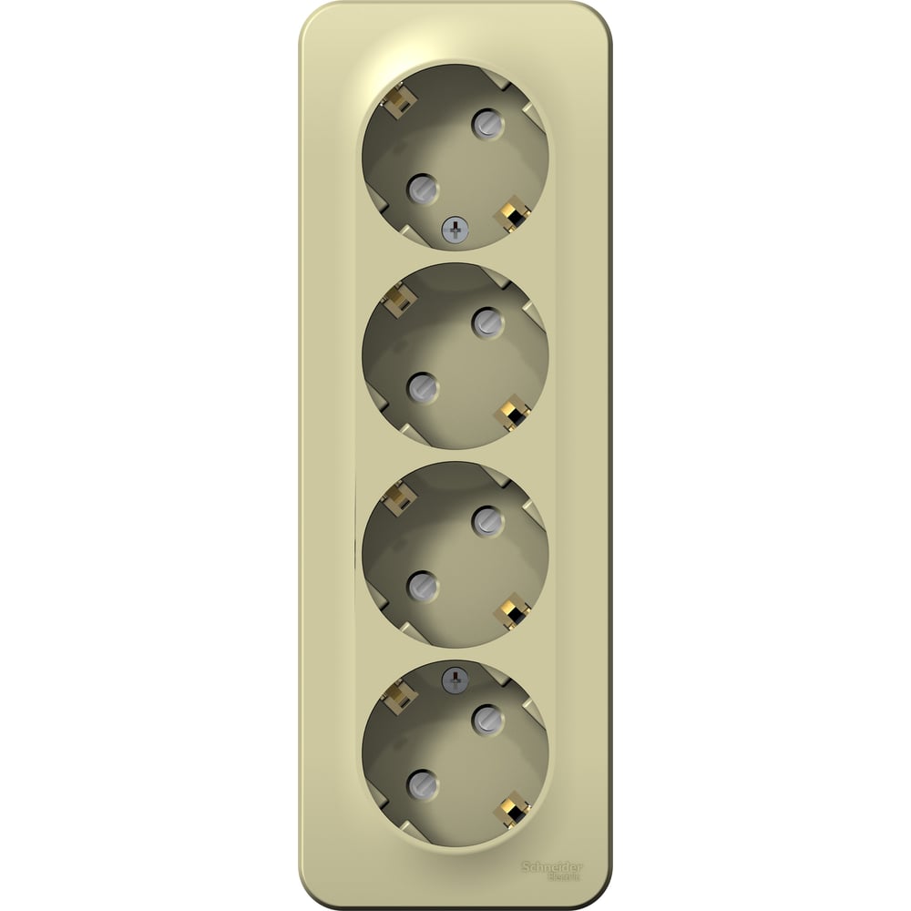 Изображение товара 4-ая наружная розетка Systeme Electric Blanca с заземлением, бежевый