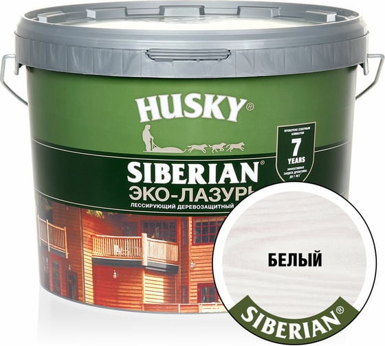 Изображение товара Эко-лазурь HUSKY белый 9 л 25217