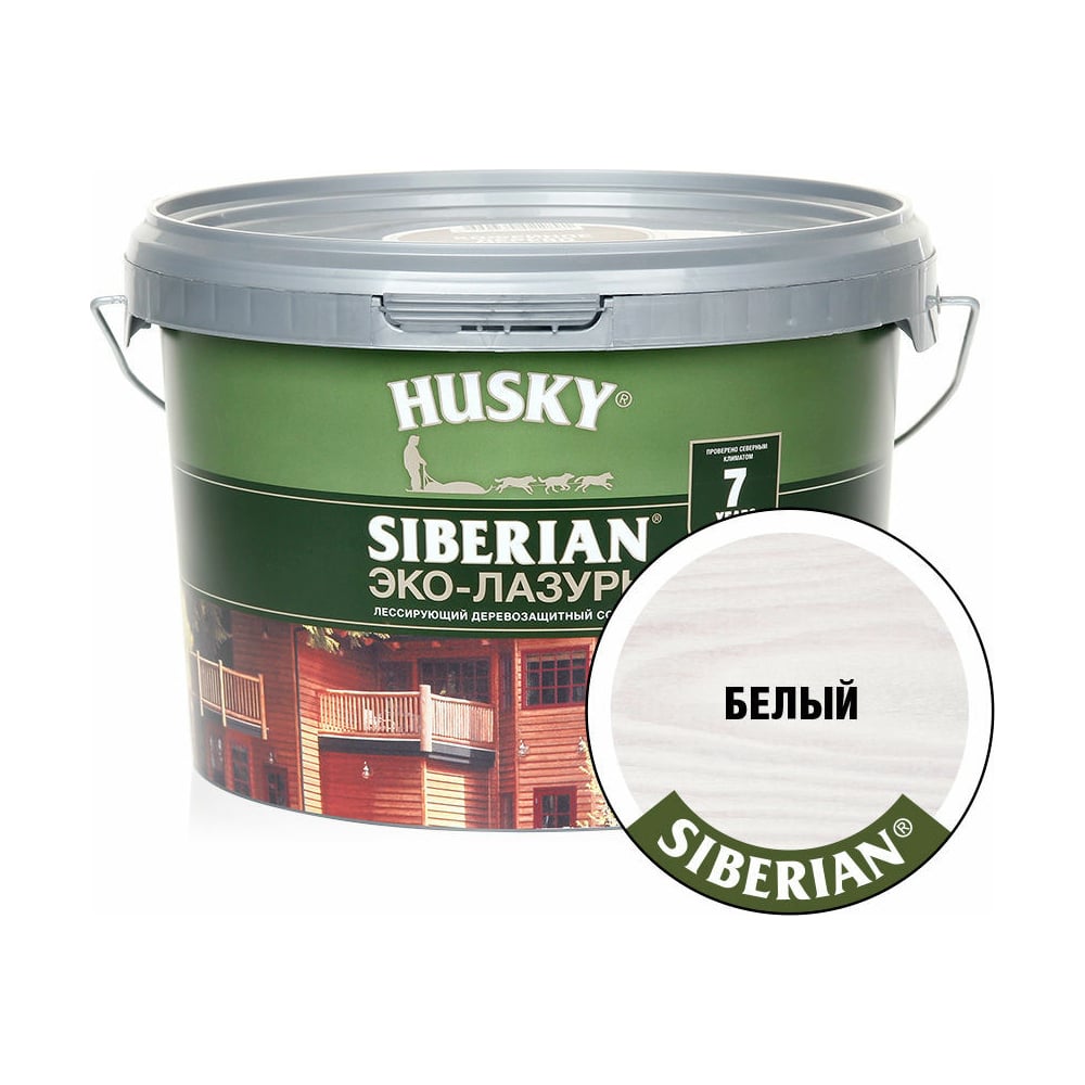Изображение товара Эко-лазурь HUSKY белый 2,5 л 25192