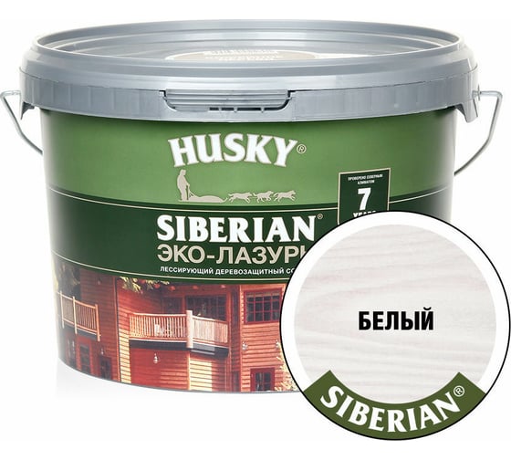 Изображение товара Эко-лазурь HUSKY белый 2,5 л 25192