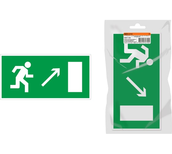 Изображение товара Знак "Направление к эвакуационному выходу направо вверх" TDM ELECTRIC 350х124мм для ССА, в упаковке 10 штук SQ0817-1004
