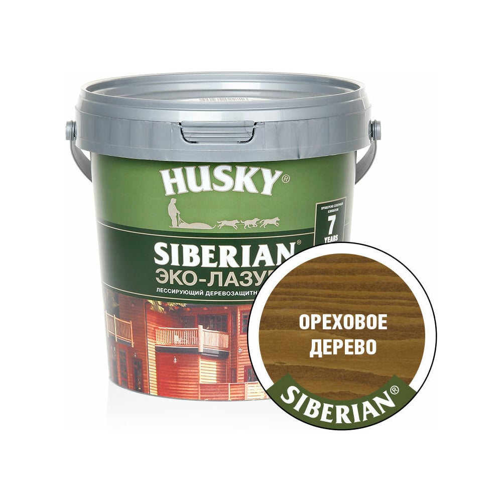 Эко-лазурь HUSKY ореховое дерево 0,9 л 25178