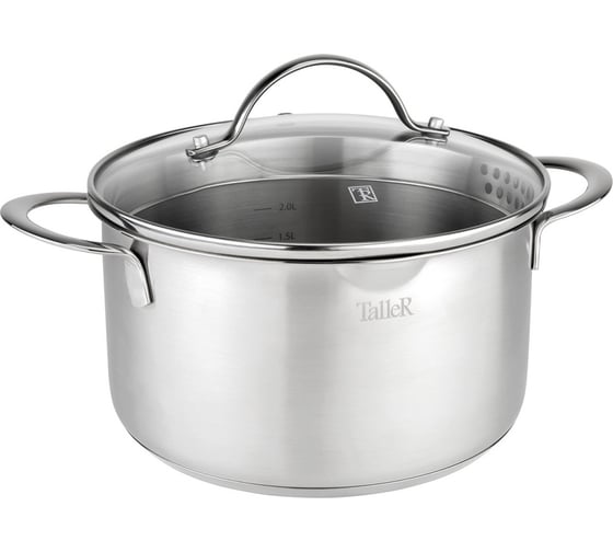 Изображение товара Кастрюля TALLER 3,0 л, сталь 18/10, толщина дна/стенки 3,5/0,6 мм TR-17253