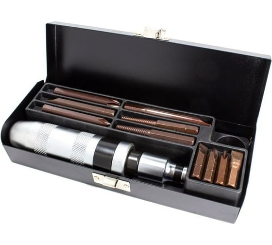 Изображение товара Ударная отвертка с набором бит и адаптером Forcekraft 12 предметов 1/2, в кейсе FK-5064P(50543)