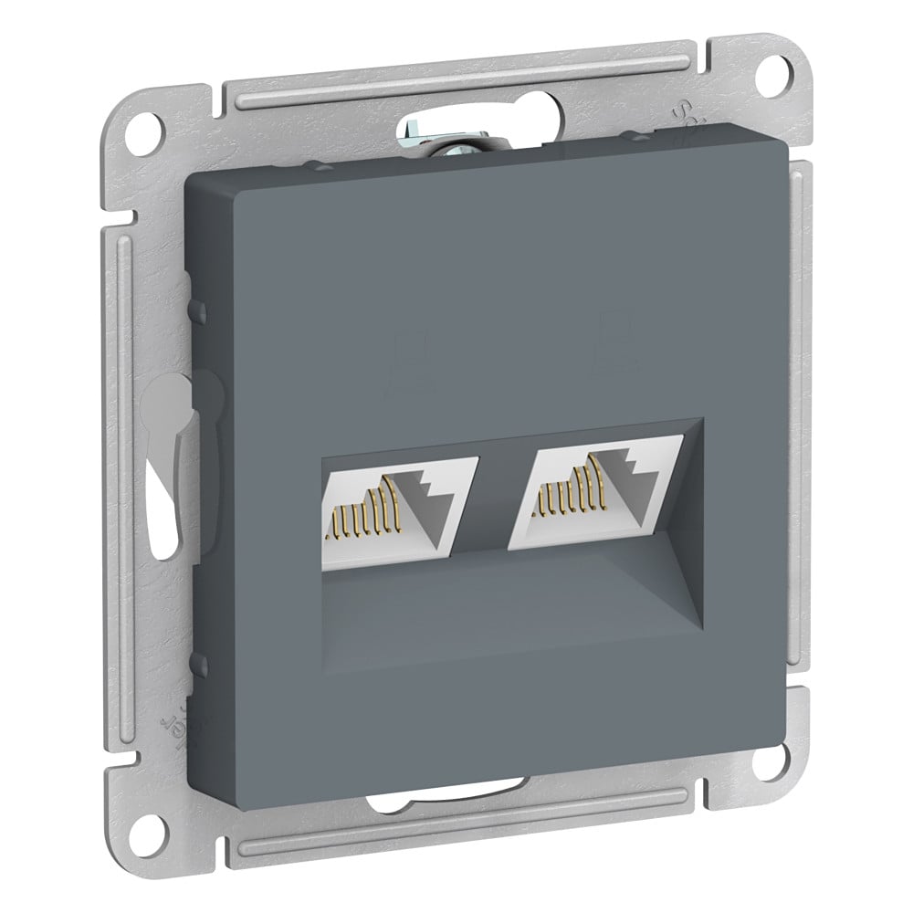 Изображение товара Двойная компьютерная розетка Systeme Electric AtlasDesign Грифель RJ45+RJ45 категория 5E