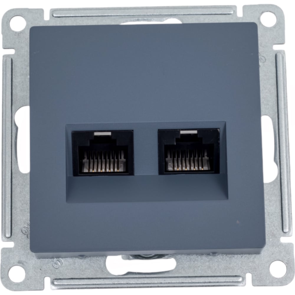 Изображение товара Двойная компьютерная розетка Systeme Electric AtlasDesign Грифель RJ45+RJ45 категория 5E