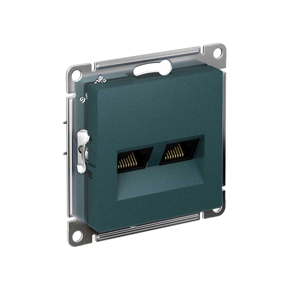 Изображение товара Двойная компьютерная розетка Systeme Electric AtlasDesign RJ45 кат.5E изумруд