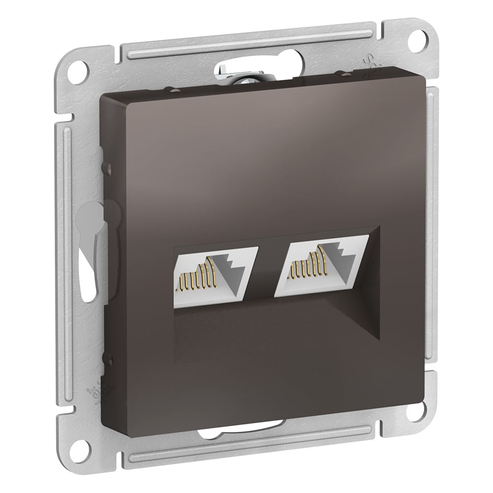 Изображение товара Двойная компьютерная розетка Systeme Electric AtlasDesign Мокко RJ45