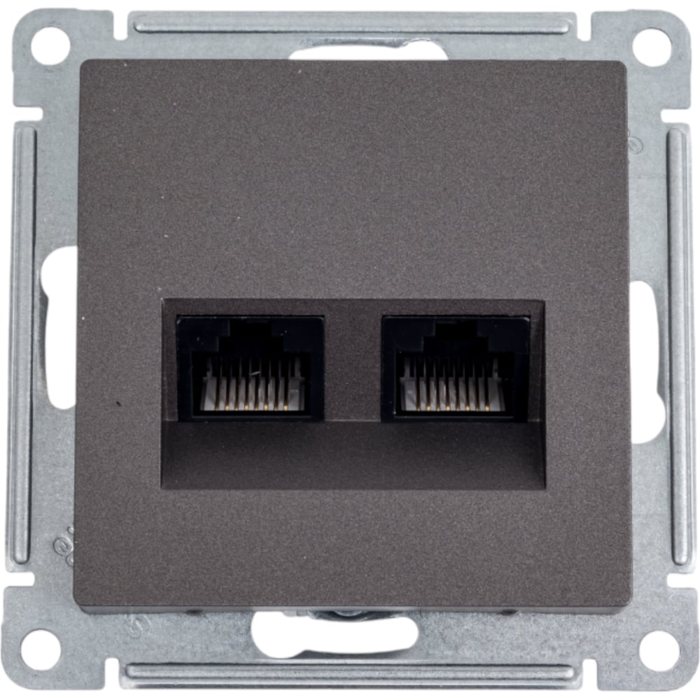 Изображение товара Двойная компьютерная розетка Systeme Electric AtlasDesign Мокко RJ45