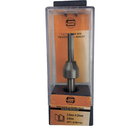 Изображение товара Фреза-зенкер прямая пазовая по дереву 8х8х25 мм Strong СТФ-11010008