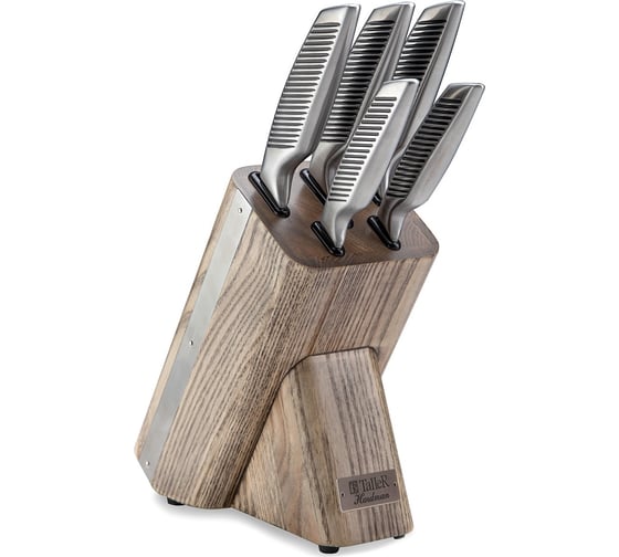 Изображение товара Набор ножей TALLER 6 предметов, подставка из дерева ясенях TR-22078
