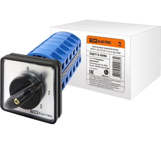 Изображение товара Многоступенчатый переключатель TDM ELECTRIC КПУ11-25/137 0-1-2-3-4 3р SQ0715-0098