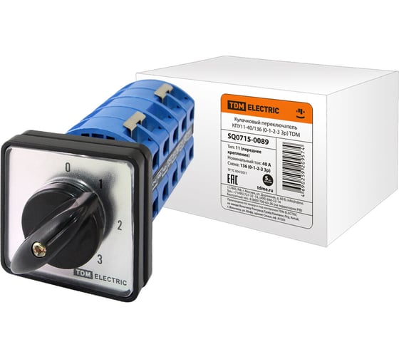 Изображение товара Многоступенчатый переключатель TDM ELECTRIC КПУ11-40/136 0-1-2-3 3р SQ0715-0089