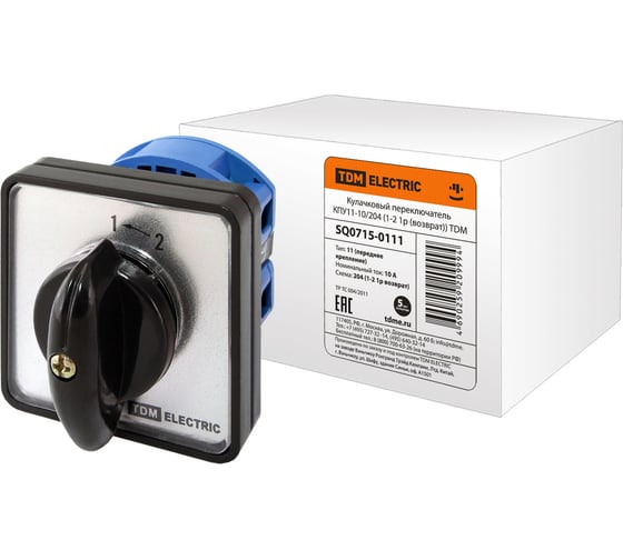 Изображение товара Переключатель направления TDM ELECTRIC КПУ11-10/204 1-2 1р возврат SQ0715-0111