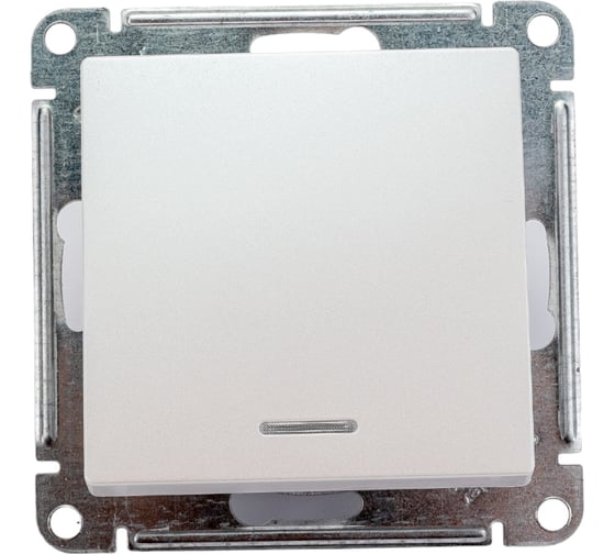 Изображение товара 1-клавишный переключатель Systeme Electric AtlasDesign Жемчуг с подсветкой, сх.6а SE ATN000463