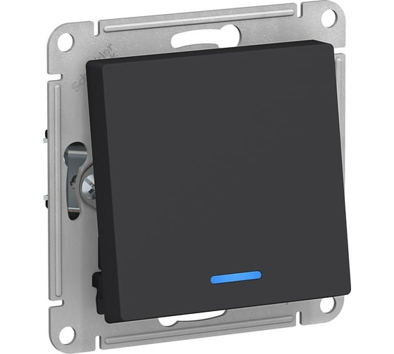 Изображение товара 1-клавишный переключатель Systeme Electric AtlasDesign Карбон с подсветкой, сх.6а SE ATN001063