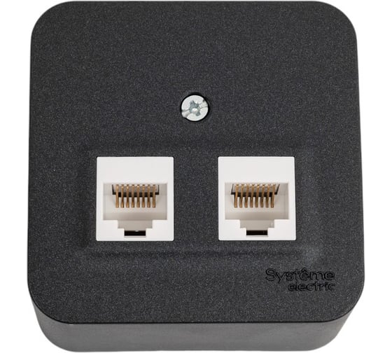 Изображение товара 2-ая наружная компьютерная розетка Systeme Electric Blanca Антрацит, RJ45 SE BLNIA045456