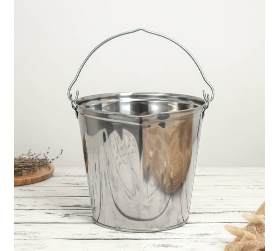 Изображение товара Подойник СИМАЛЕНД 9 л, нержавеющая сталь 2908809