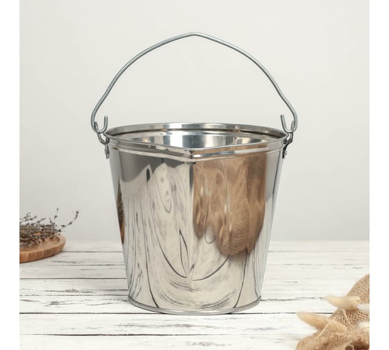 Изображение товара Подойник СИМАЛЕНД 7 л, нержавеющая сталь 1105538