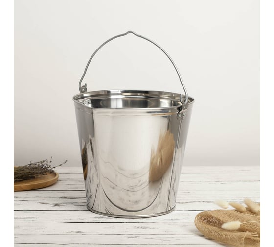 Изображение товара Подойник СИМАЛЕНД 12 л, нержавеющая сталь 1105539