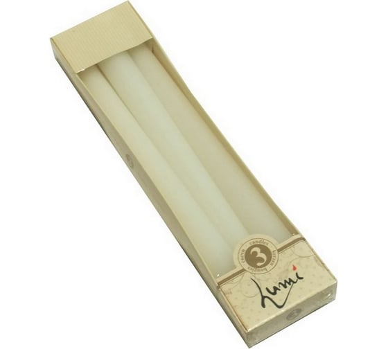 Изображение товара Античная свеча Lumi 22x250 мм, цвет белый, 3 шт 5070660