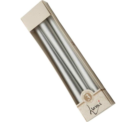 Изображение товара Античная свеча Lumi 22x250 мм, цвет серебро, 3 шт 5070646