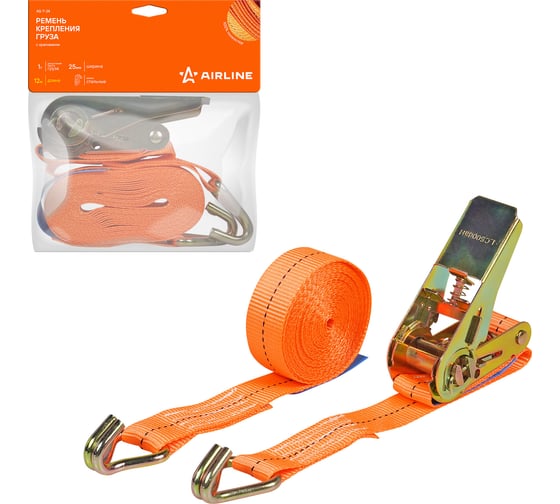 Изображение товара Ремень крепления груза с храповиком Airline 12 м, 1 т AS-T-24