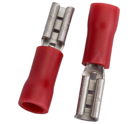 Изображение товара Плоский изолированный наконечник KLR RRD-1288 с манжетой мама 2,8x0,8 Красный НУ=100шт 6501288