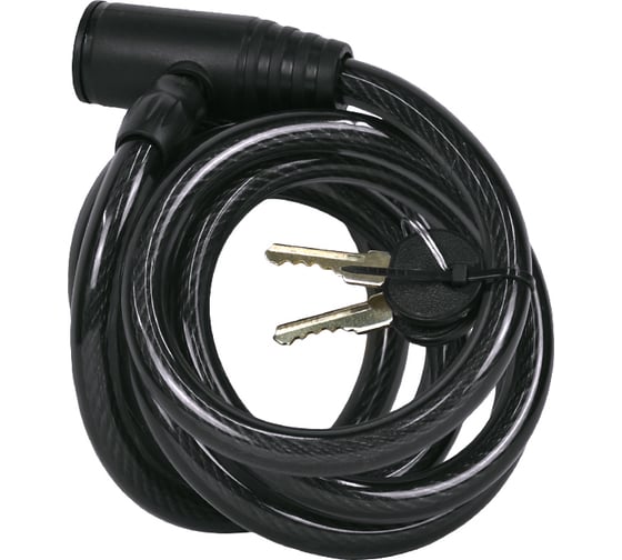 Изображение товара Противоугонный замок JOY KIE JK102-102 (12x1800 мм; трос в оплетке; 2 ключа; черный) H000008000