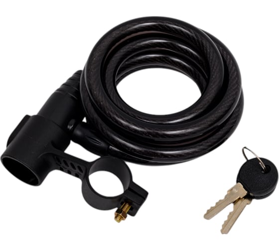 Изображение товара Противоугонный замок JOY KIE GK102-102 (12x1800 мм; трос в оплетке; 2 ключа; черный) HQ-0004221