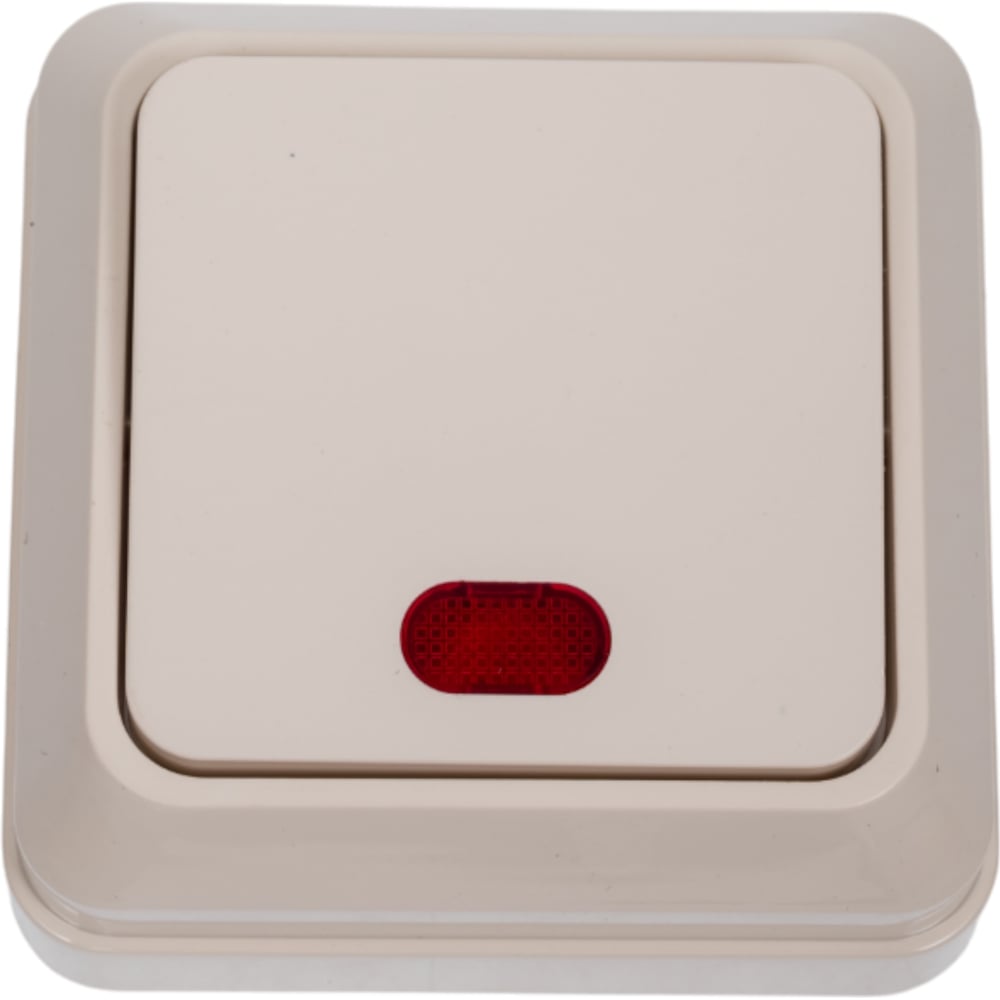 Изображение товара Выключатель Intro Quadro с подсветкой, 10А-250В, слоновая кость