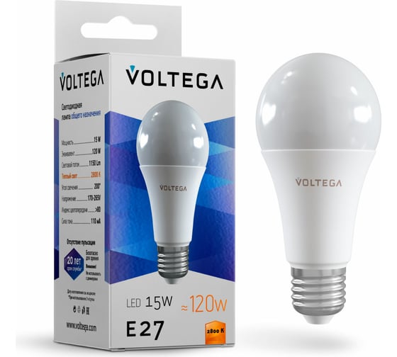 Изображение товара Светодиодная лампа VOLTEGA ЛОН E27 2800К 15W 7156