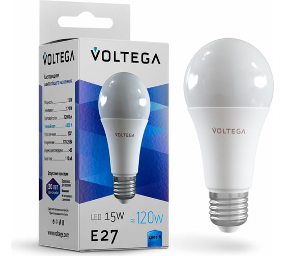 Изображение товара Светодиодная лампа VOLTEGA ЛОН E27 4000К 15W 7157