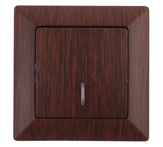 Изображение товара Выключатель Intro Solo 4-102-10 одноклавишный с подсветкой, 10А-250В, IP20, СУ, венге, Б0053570