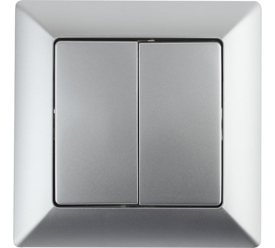 Изображение товара Выключатель Intro Solo 4-104-03 двухклавишный 10А-250В, IP20, СУ, алюминий, Б0053587