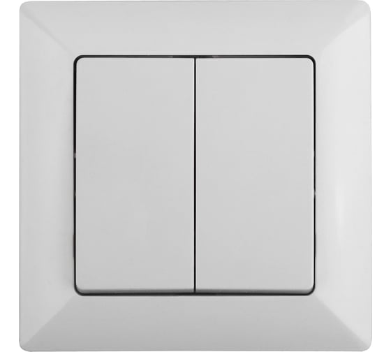 Изображение товара Выключатель Intro Solo 4-104-01 двухклавишный 10А-250В, IP20, СУ, белый, Б0053585